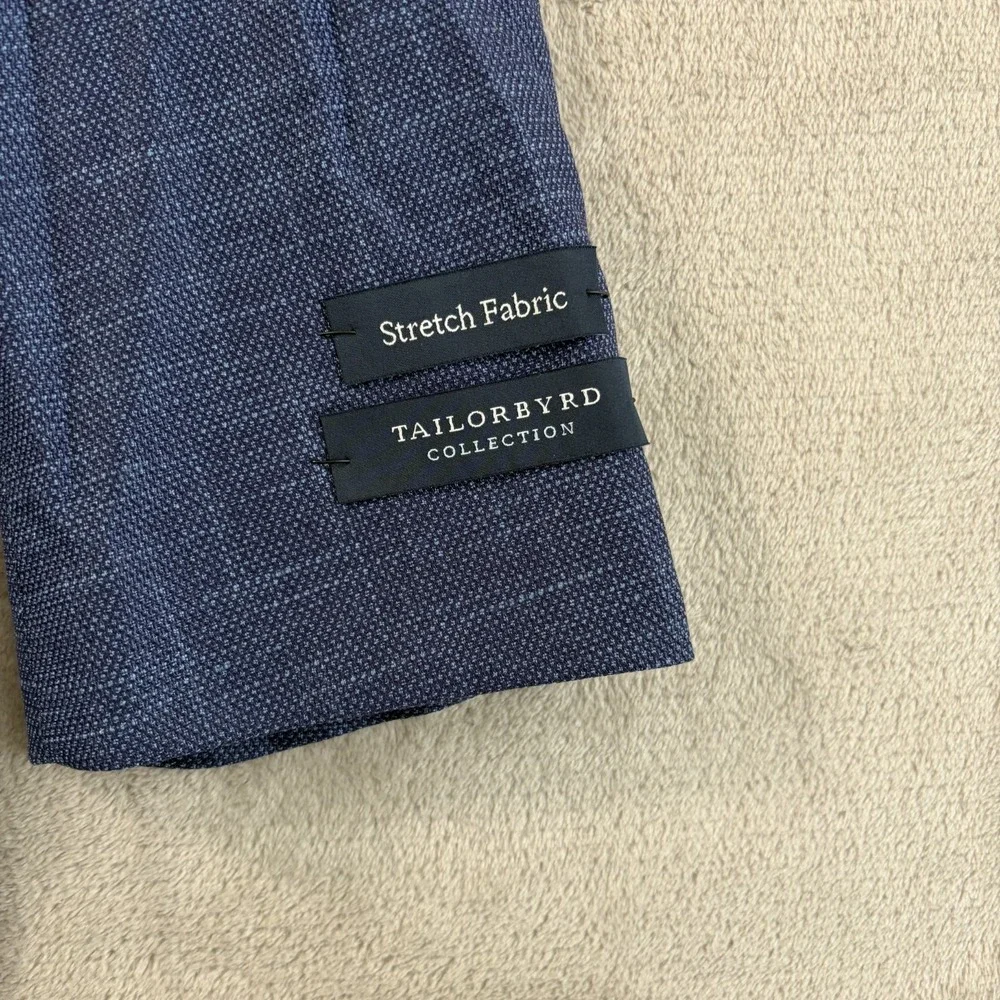 Tailorbyrd Stretch Fabric Sport Coat Blazer in Denim Blue Men 44R‎ 2-Button NWT